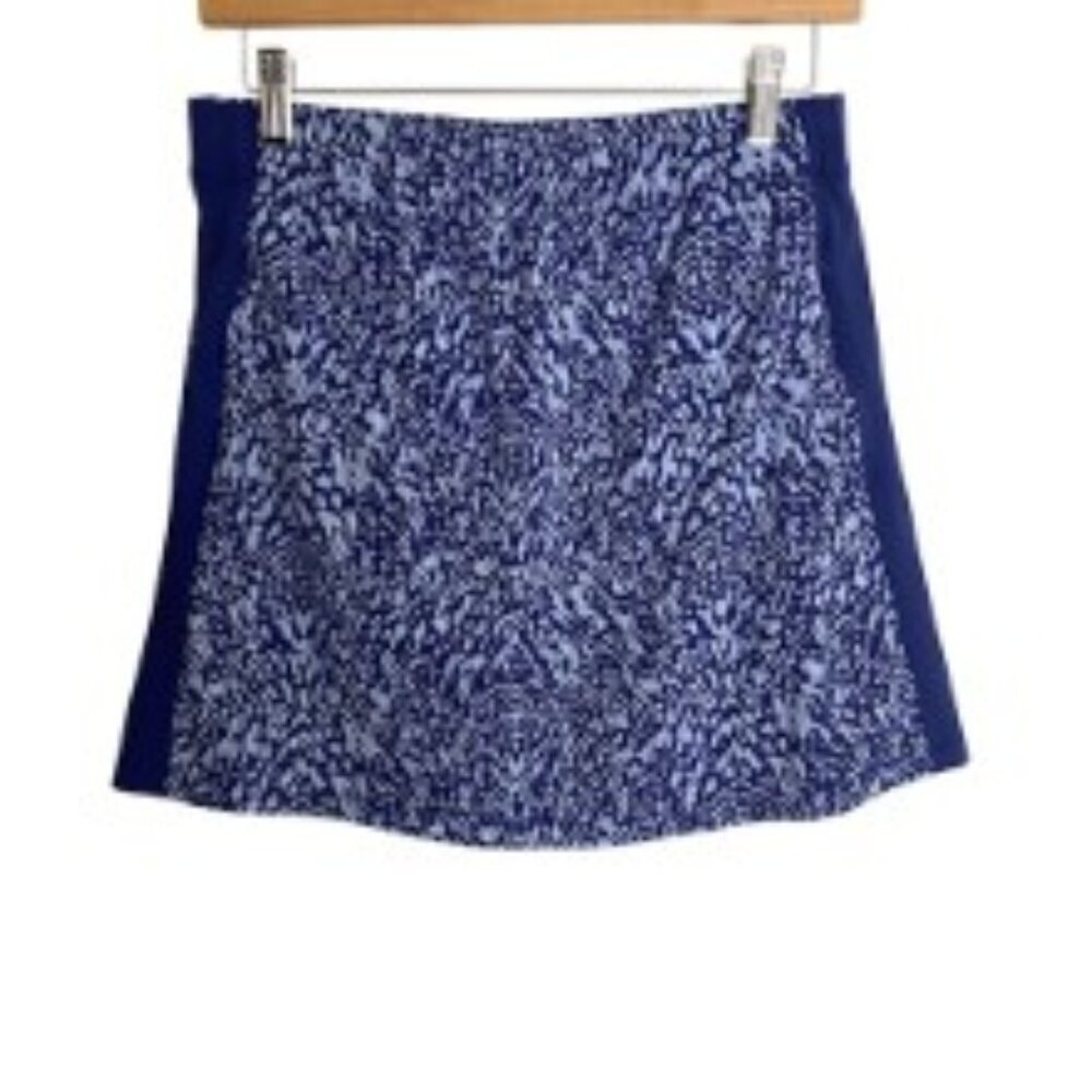 J. McLaughlin Women's Blue Printed Skort with Side Panels